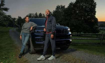 Derek and Hannah Jeter with 2022 Jeep Grand Wagoneer