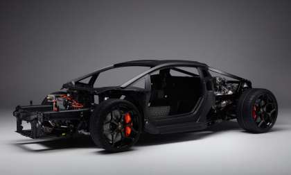 Image showing a rolling chassis version of Lamborghini's upcoming Aventador replacement, codenamed LB744.