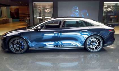 Image showing a side view of the Lucid Air Sapphire at Lucid's headquarters.