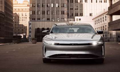 Image showing a front view of a Lucid Air Touring in silver.