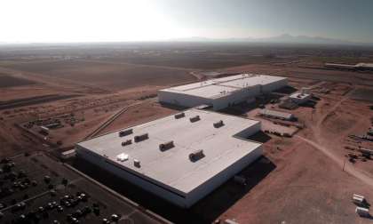 Image showing a bird's eye view of Lucid's AMP-1 production facility in Arizona.