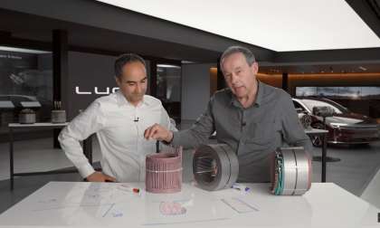 Image showing Lucid CEO Peter Rawlinson and VP of Powertrain Emad Dlala during Lucid's latest Tech Talk video.