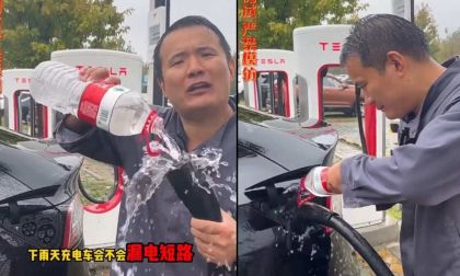 Man Pours Water On His Tesla Charging Cable and Charge Port And Then Plugs In To Charge: Here's What Happens Next