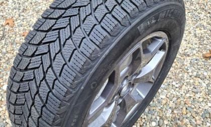 Michelin X-ICE Snow SUV tires mounted to a Ford Bronco Sport Badlands