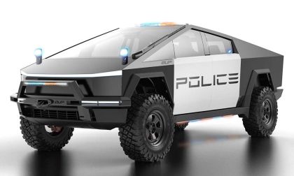 Next Generation Cybertruck Police Vehicle Shown With 18 Inch Forged Cybertruck Wheels