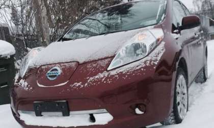 Nissan Leaf in Winter Snow
