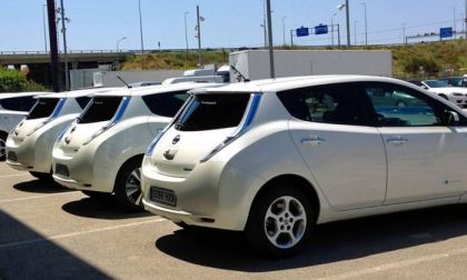 3 nissan leafs parked