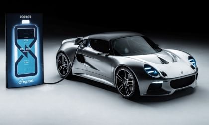 Image showing the Nyobolt EV in silver plugged into a charger.