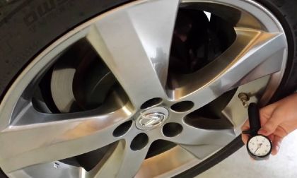 Tire pressure TPMS warning.