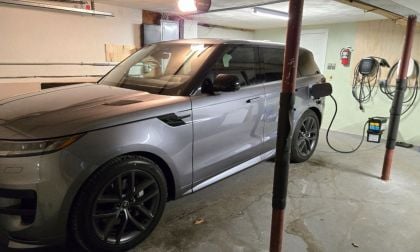 2026 Range Rover Sport Dynamic SE PHEV charging up on a Level 2 home charger. 