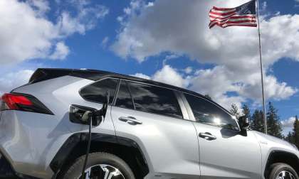 Image of 2022 Toyota RAV4 Prime with American flag courtesy of Kat Silbaugh