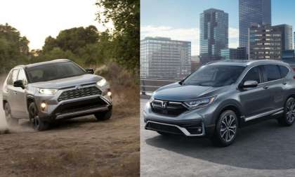 2020 Toyota RAV4 vs 2020 Honda CRV profile and front end