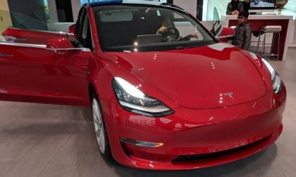 Red Tesla Model 3, 1200x900 size