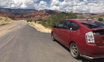 Red 2007 Toyota Prius Long Road Trip 