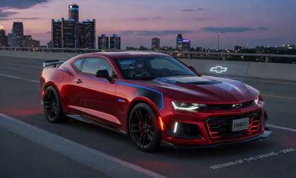Rendering of Chevrolet Camaro returning in 2028, production starting in the fall of the year 2027.