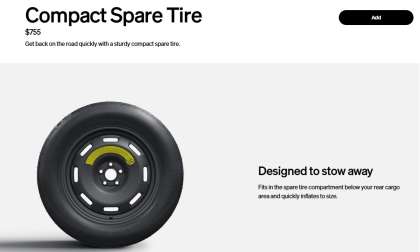 Rivian's R2 spare tire is shown