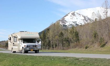 RV parked on a street