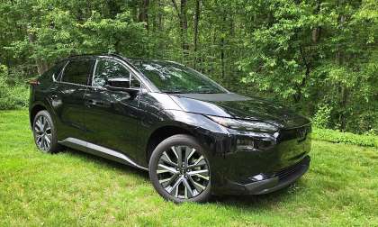 2026 Subaru Solterra Limited looks brilliant against a lush rural backdrop