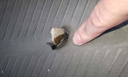 Did a meteorite puncture this tire? Image by John Goreham