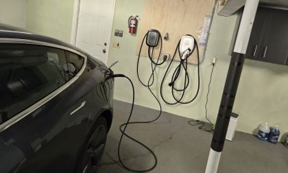Image of tesla charging at home by John Goreham