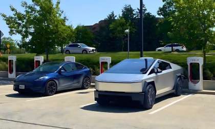 Tesla Cybertrucks charging