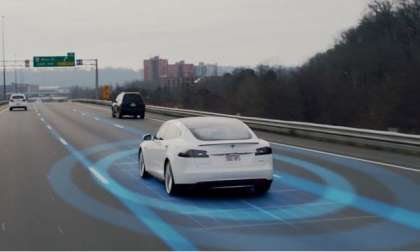 Tesla Autopilot in action in its lane