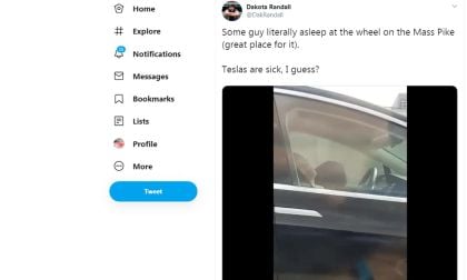 Tesla drivers asleep.
