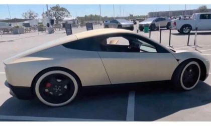 The Tesla CyberCab, With Hubcaps Removed, Reveals Its Black Rims And Red Brake Calipers