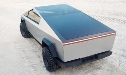 Tesla Cybertruck, rear view and bed