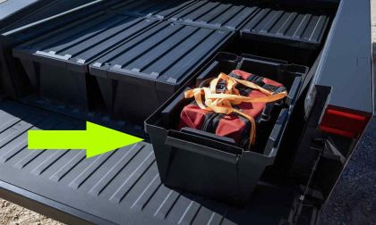 Cybertruck Waterproof Storage Bins Offer Secure Storage In Cybertruck - Sliding Into Truck Bed Grooves: Costing $225 For All Three