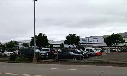 Tesla Fremont Factory Parking Lot May 13