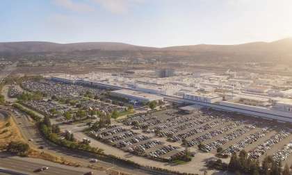 Tesla headquarters in Fremont CA, an areal view