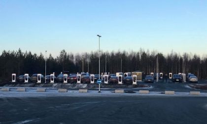 Largest Tesla Supercharger in Rygge, Norway