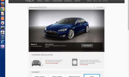 Tesla Model 3 Configuration page