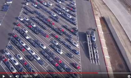 Tesla Model 3 Fremont Parking Lot
