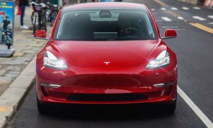 Tesla Model 3 Red Color 1200x900 front view