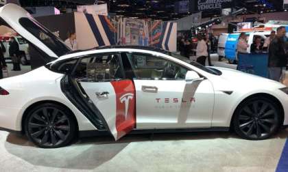 Tesla Model S at a car show