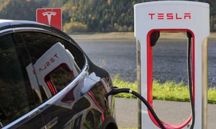 Tesla Model S Charging at Supercharger