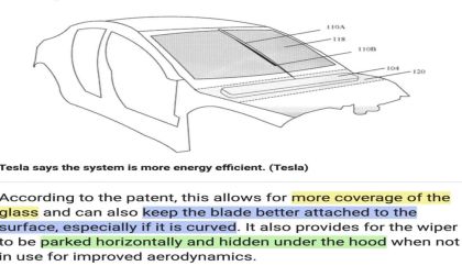 Tesla Patents Magnetic Horizontal Windshield Wiper Technology: Amazingly Efficient