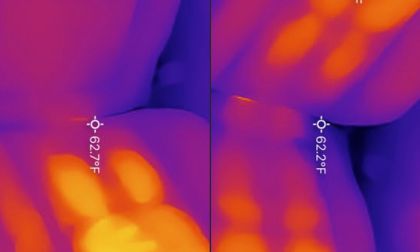 Infrared thermal analysis showing vehicle temperature distribution