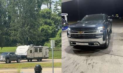Timothy Laxton pulling a 34 foot camper with his 2021 Chevrolet Silverado and only getting 196 degree transmission temperature.