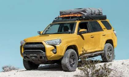 Toyota 4Runner TRD Pro in Yellow front end profile view