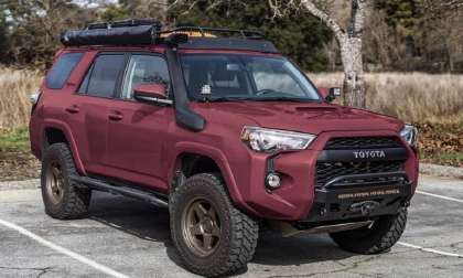 Toyota 4Runner TRD Pro in black cherry profile front end