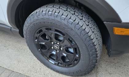 A BFGoodrich Trail-Terrain T/A+ tire looks rugged and durable on a Ford Bronco Sport Badlands