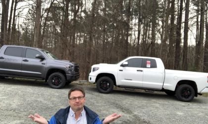 2020 Toyota Tundra TRD Pro CrewMax Magnetic Gray profile 2020 Toyota Tundra TRD Pro Double Cab Super White profile