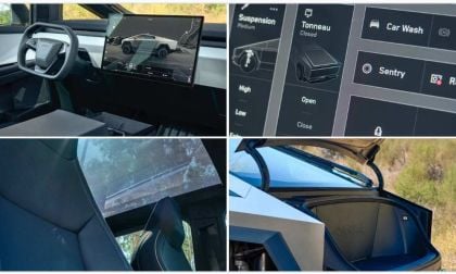 Tesla Cybertruck Up Close Photos Reveal Glass Roof, UI Controls, Including Suspension and Steering Options