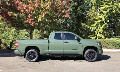 2020 Toyota Tundra TRD Pro Army Green Double Cab profile view