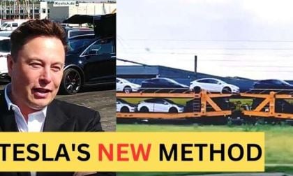 Tesla transport cars in China using train