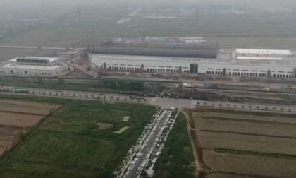 Tesla Gigafactory 3 drone view