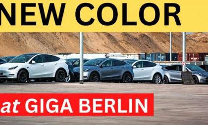 Tesla Model Y Cars in Quicksilver Spotted at Giga Berlin